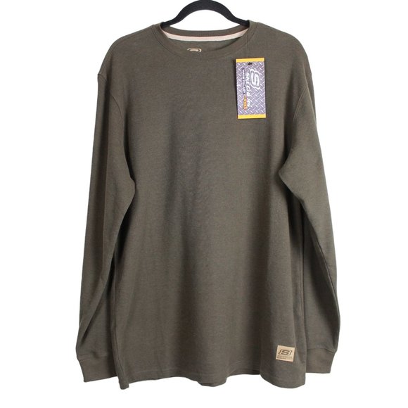 Skechers Made to Last for Work Green Thermal Long Sleeve Shirt - Picture 1 of 12